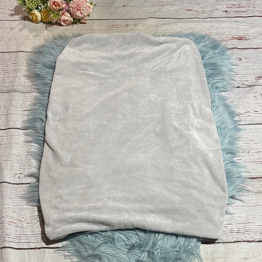 Pottery Barn Kids Plush Grey Changing Table Cover